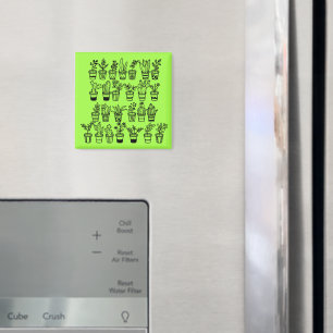 Süße Doodle-Pflanzen in Töpfen Magnet