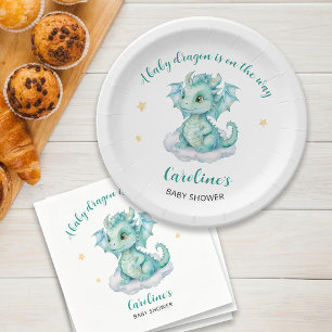Süße Drachen-Baby-Party Pappteller