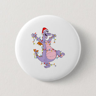 Süße Drachen-Weihnachtsbeleuchtung Santa-Hut Tier  Button