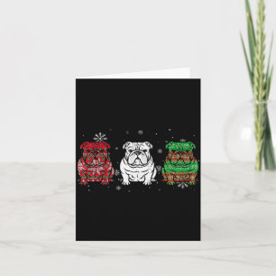 Süße drei englische Bulldogge Weihnachten für Frau Karte