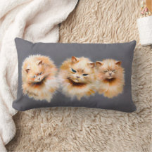 Süße drei flauschige Katzen Vintage-Katzen-Dekor