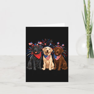 Süße drei Labradorhunde Amerikanische Flagge 4. Karte
