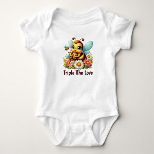 Süße Dreifach-Liebesbiene Baby Strampler