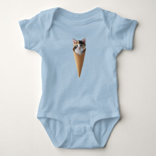 Süße dreifarbige Katze im Kegel Baby Strampler