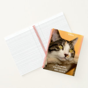 Süße dreifarbige Katze Schule Kinder Klassenzimmer Notizbuch