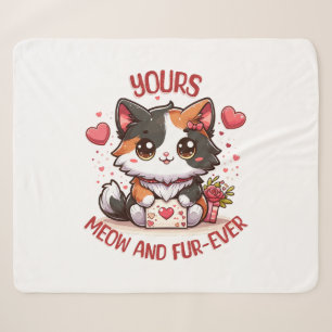 Süße dreifarbige Katze Valentinstag Sherpadecke