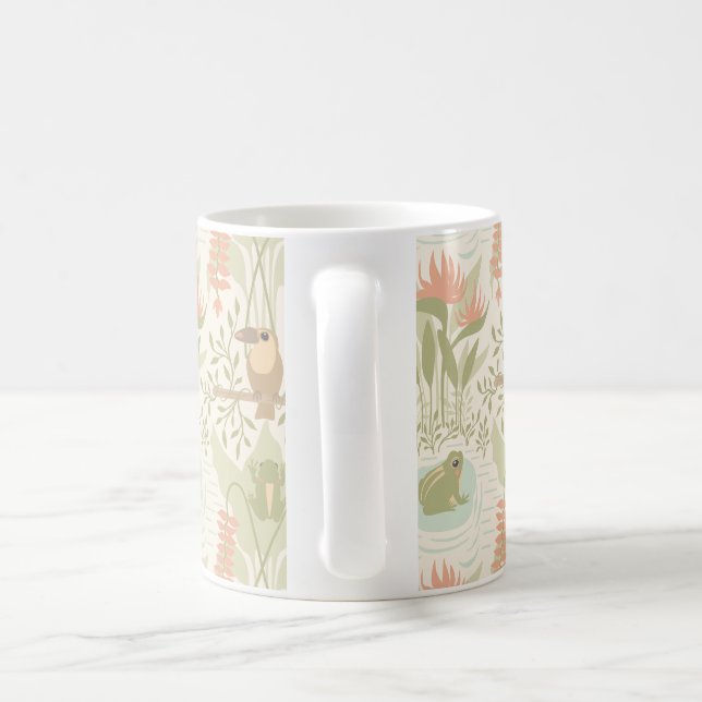 Süße Dschungel Frösche & Vögel Kaffeetasse (Henkel)