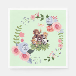Süße Dschungel-Safari-Tiere Baby-Party Serviette