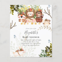 Süße Dschungeltiere Baby Jungen Dusche Einladung