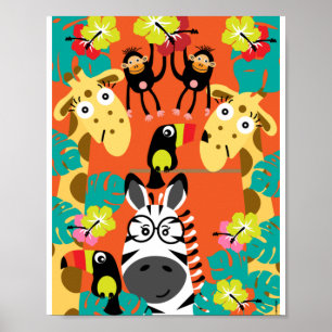 Süße Dschungeltiere für das Kinderzimmer Poster