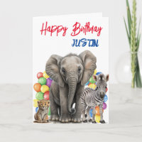 Süße Dschungeltiere Geburtstag Personalisiert