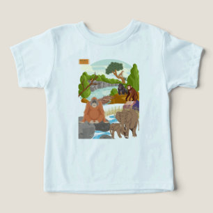 Süße Dschungeltiere Kinder T-Shirt Waldgebiet Fü