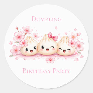 Süße Dumpling-Mädchen-Geburtstagsfeier Runder Aufkleber