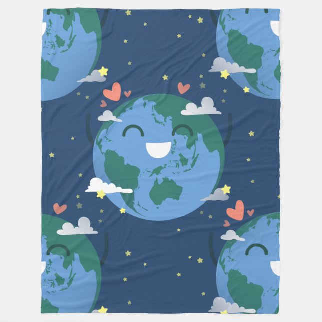 süße Earth Day-Decke Fleecedecke (Vorderseite)