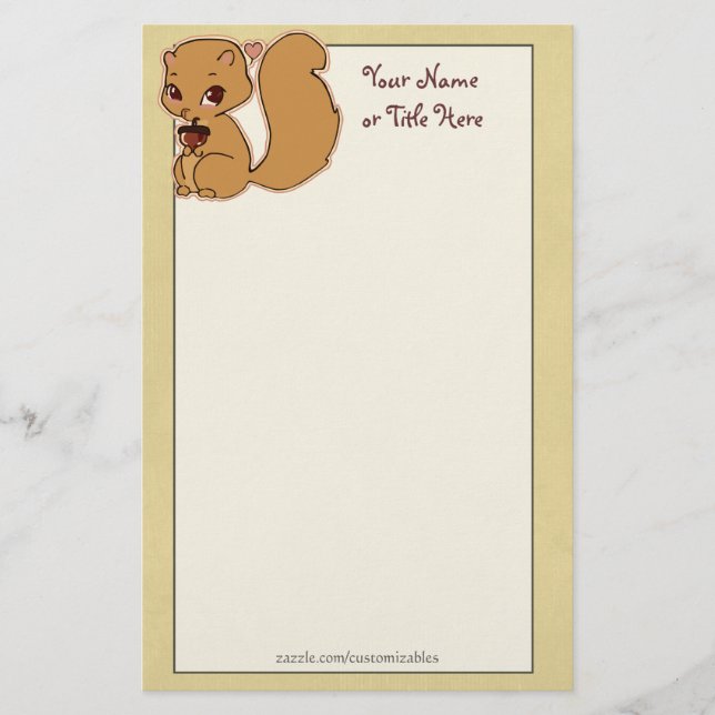 Süsse-Eichhörnchen-Briefpapier Briefpapier (Vorderseite)