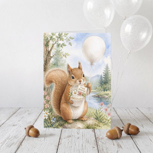 Süße Eichhörnchen Fantasievolle Wald Geburtstagska Karte