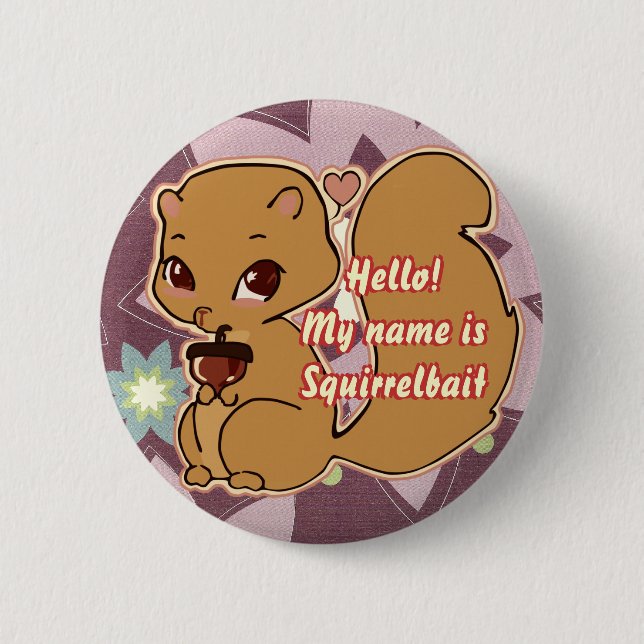 Süsse-Eichhörnchen-Knopf Button (Vorderseite)