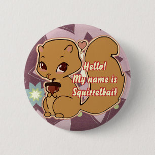 Süsse-Eichhörnchen-Knopf Button