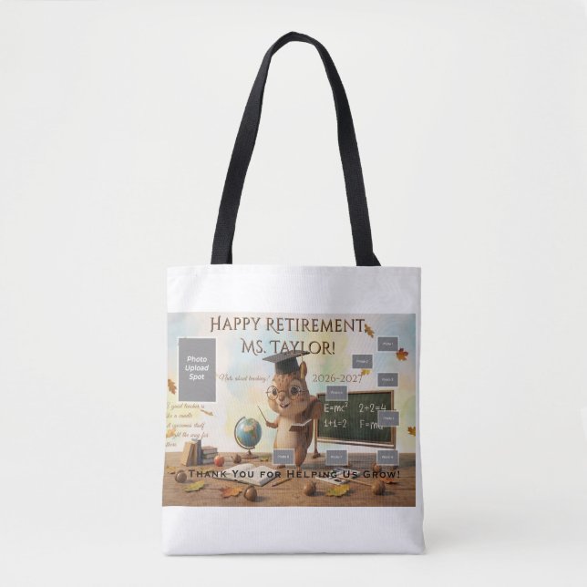 Süße Eichhörnchen-Lehrer-Rentner-Schultertasche 20 (Vorderseite)