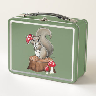 Süße Eichhörnchen-Metall-Lunchbox für Kinder und J Metall Brotdose