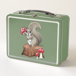 Süße Eichhörnchen-Metall-Lunchbox für Kinder und J Metall Brotdose