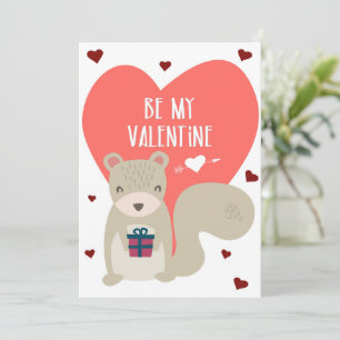 Süße Eichhörnchen Valentinsgruß Karte