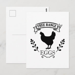 Süße Eier von Freilandhühnern Bauern Postkarte