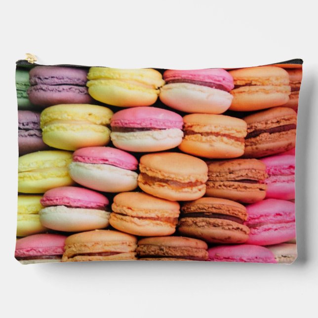 Süße, eigenartige, farbenfrohe Macarons Zubehörtasche (Vorderseite)