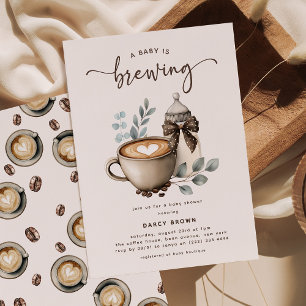 Süße 'Ein Baby braut sich zusammen' Kaffee-Baby-Pa Einladung