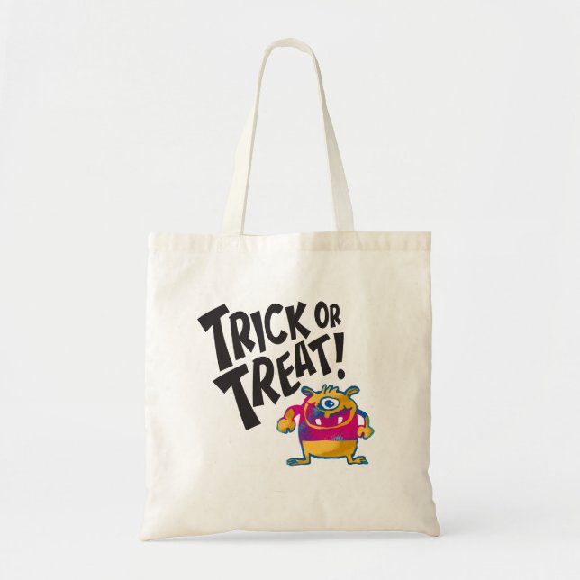Süße einäugige Halloween-Tasche Tragetasche (Vorne)