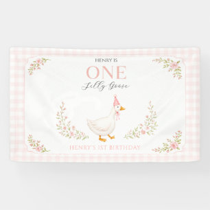 Süße Eine Alberne Gans Rosa Schleife Mädchen 1. Ge Banner