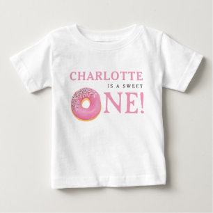 Süße Eine Donut Rosa 1. Erste Geburtstagsfeier Baby T-shirt