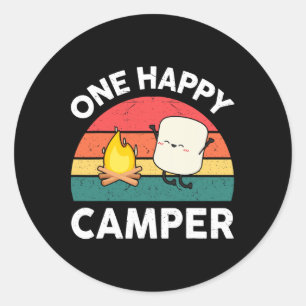 Süße Eine Glückliche Camper Kids Kleinkind Mädchen Runder Aufkleber