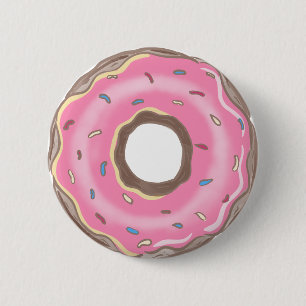 Süße-Eine-Pink-Donut-Birthday-Favors-Button Button