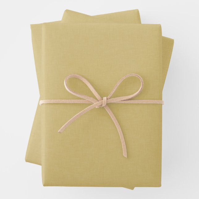 Süße einfache buttergelbe Chambray-Optik Geschenkpapier Set (Beispiel)