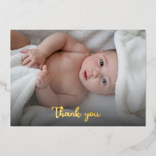 Süße einfache Dankeschön Neue Babyparty Benutzerfo Folieneinladung