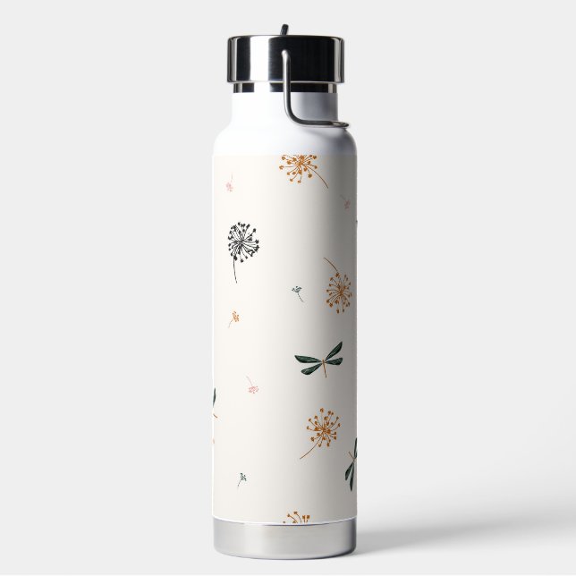 Süße einfache Libellen und Blumen Trinkflasche (Links)