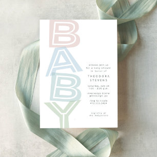 Süße einfache Pastell-Baby-Party Einladung