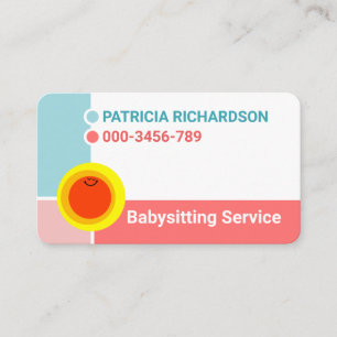 Süße einfache Pastell-Babysitter-Ebenen Visitenkarte