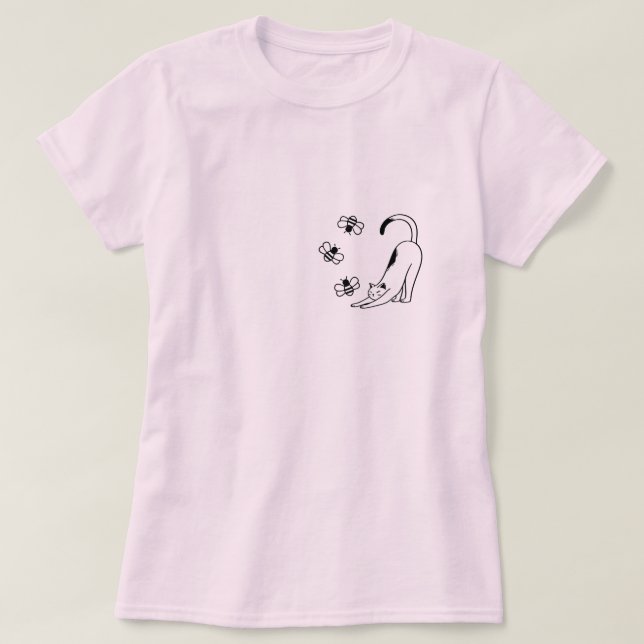 Süße einfache rosa Katze  T-Shirt (Design vorne)