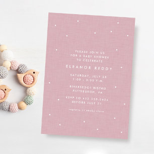 Süße einfache rosa Punkte Baby Sprinkle Shower Einladung