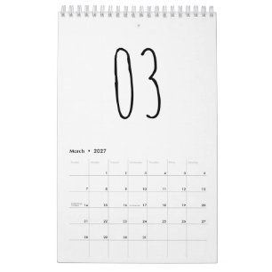 Süße einfache schwarze und weiße handgeschriebene  kalender