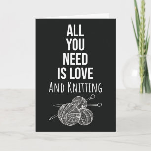 Süße einfache Strickkarten Garn Handwerk Karte