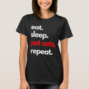 Süße einfache Typografie Gestaltung Lustiger Katze T-Shirt