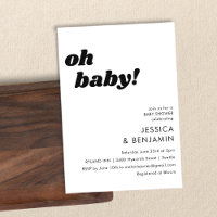 Süße einfache weiße Hintergrund Moderne Oh Baby Sh
