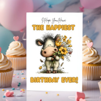 Süße & einfache Wildschwein-Herzlichen-Geburtstag- Karte