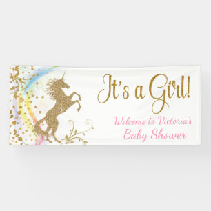 Süße Einhorn-Baby-Shower-Flagge Banner