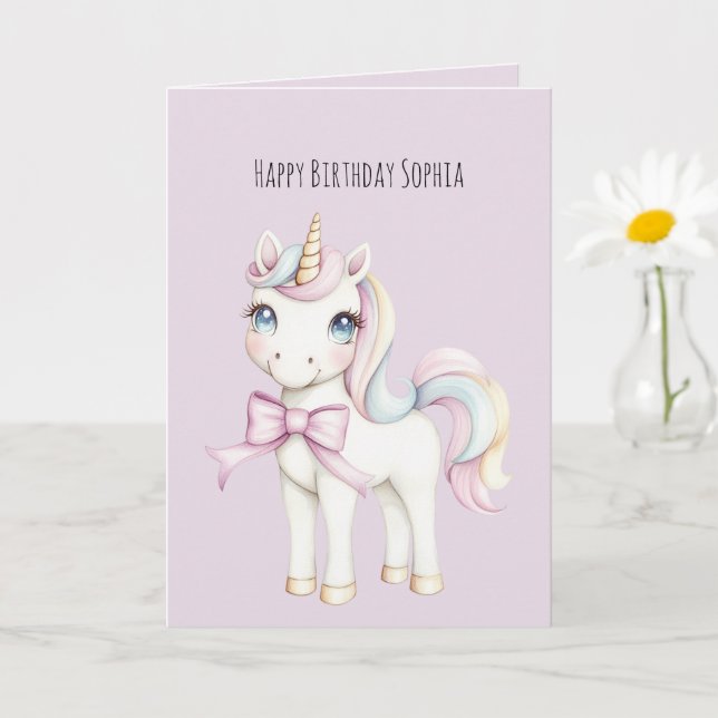 Süße Einhorn Geburtstag Karte (Kleine Pflanze)