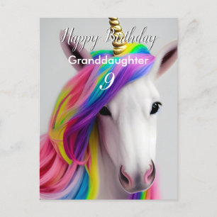 Süße Einhorn-Geburtstagspostkarte Postkarte