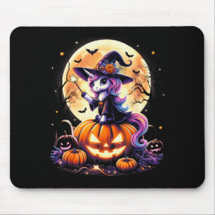 Süße Einhorn Hexe Kürbis Halloween-Shirts Mädchen Mousepad